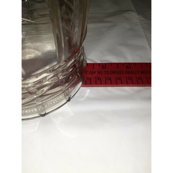 Brody Co. Vintage 1950s Heavy Clear Glass w/ Wheat Stalk Pattern Large Vase - Picture 6 of 8